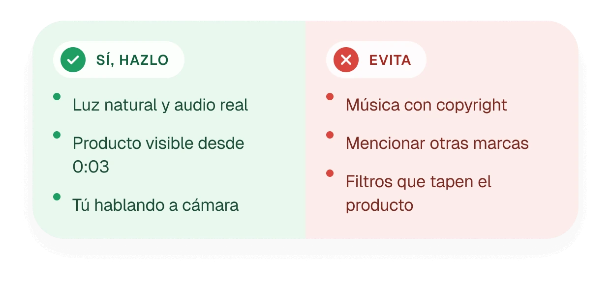 Qué sí y qué no, antes de grabar.